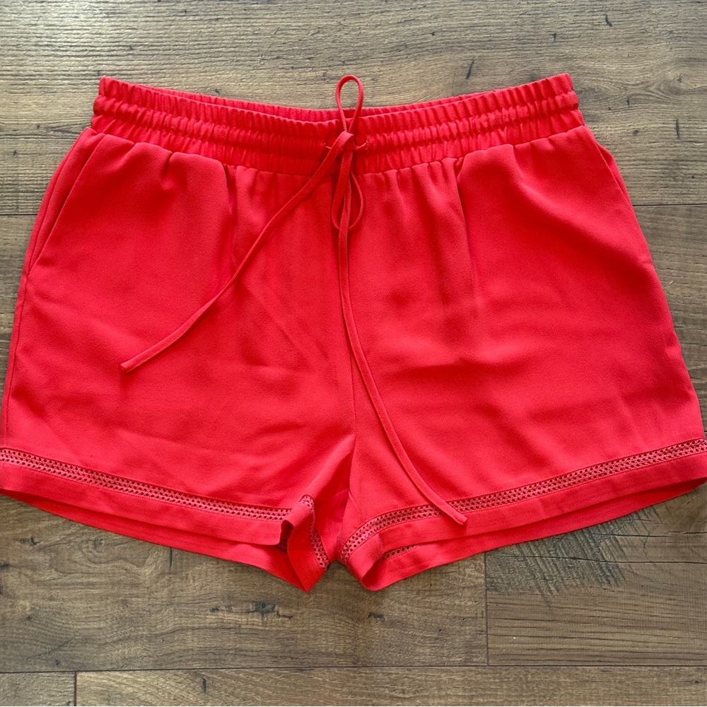 GB Gianni Bini Shorts Womens Large Orange Bohemian Tropical  Pull On Lightweight